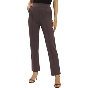 EXCHIC Women's Yoga Dress Pants Stretchy Casual Slacks Straight Leg Work Pants with Pockets in Saudi Arabia