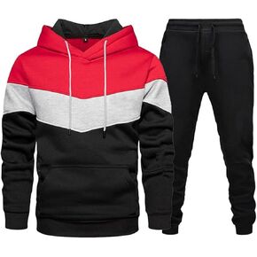 REIOASUD 2023 Mens Tracksuits 2 Piece Set New Sports Hoodie Sweat Suits Workout Jogging Suit with Kanga Pockets