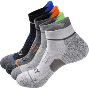 ECOEY Light Weight Merino Wool Athletic Running Socks for Men and Women 4 Pairs