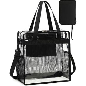 حقيبة شفافة معتمدة من الاستاد مقاس 12 × 6 × 12 حقيبة حمل شفافة محفظة كروس شفافة من خلال حقائب اليد للعمل والسفر والشاطئ in Kuwait