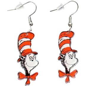 Cute Weird Animal Acrylic Drop Dangle Earrings，Funny Guitar Cat Dog Elephant School Bus Ruler Caterpillar Earring Lovely Pet Jewelry,Sweet Gift for Women Student Teacher Teen Girls