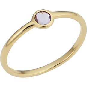 KoolJewelry 14k الذهب الأصفر جمشت أصلي أو خاتم التوباز الأزرق مجوهرات بسيطة للنساء in Kuwait