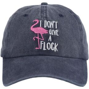 Funny Flamingo Hat, I Don't Give A Flock Baseball Cap Adjustable Embroidered Dad Denim Gifts for Men and Women