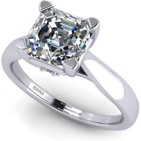 جواهر نانا 1.50 إلى 3.00 قيراط خاتم خطوبة ألماس مقلد 10K-14K-فضة لوسيتا in Kuwait