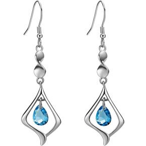 Gemstone Gold Plate 925 Sterling Silver Drop Earrings for women in Saudi Arabia