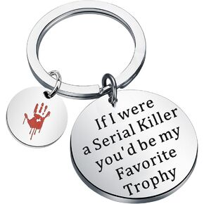 UJIMS Crime Lover Gifts Horror Killer Keychain You'd Be My Favorite Trophy Horror Gift Murder Mystery Jewelry
