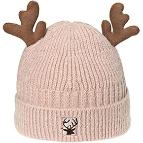 HMTRADE Christmas Knitted Antler Hat,Cute Reindeer Antlers Knitted Hat,Crochet Knit Cap for Adults,Winter Warm Beanie Cap in Kuwait