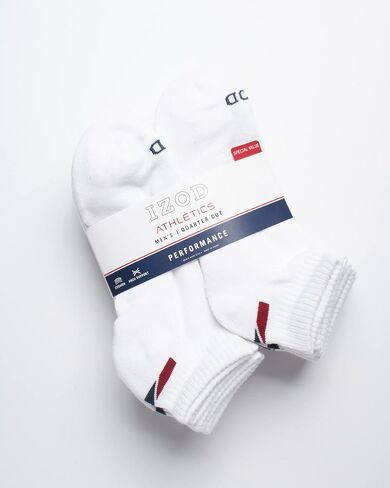 IZOD Men's Athletic Socks - Performance Cushion Quarter Socks (10 or 12 Pack) in Kuwait