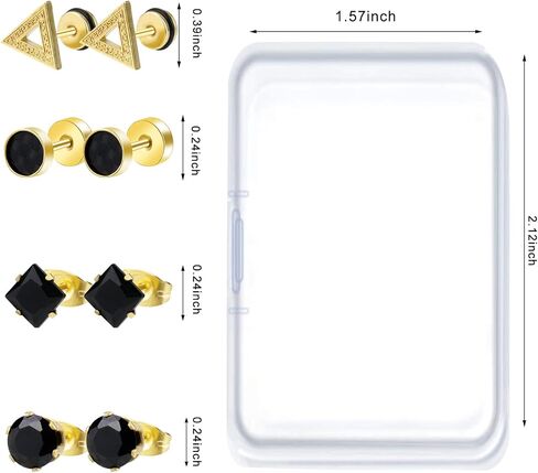 ONESING 12 Pairs Earrings for Men Black Stud Earrings Mens Earrings Set Black Earrings for Men Stainless Steel Cross Earrings for Men Women Jewelry Piercings Men Earrings in Saudi Arabia