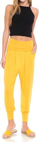 iconic luxe Women's Banded Waist Harem Jogger Pants with Pockets in Kuwait