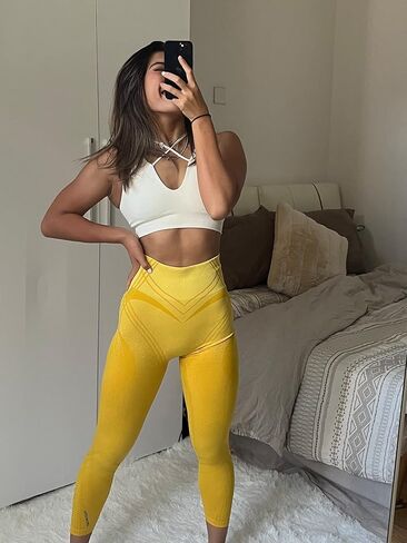 FRESOUGHT Workout Tummy Control Gym Leggings for Women, Seamless High Waist Athletic Butt Lifting Yoga Pants in Kuwait