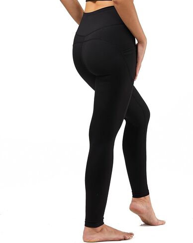 سروال يوجا نسائي عالي الخصر من Everweekend مع جيب للتحكم في البطن وتمارين رياضية وجري وصالة ألعاب رياضية غير شفافة in Kuwait