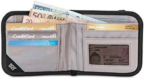 Pacsafe Rfidsafe V100 Anti-theft Blocking Bi-Fold Wallet, Black in Saudi Arabia