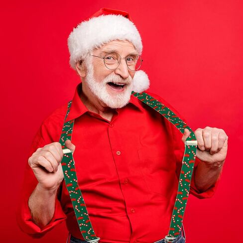 Liitrsh 4 Pcs Christmas Suspenders Unisex Suspenders, Y Back Style Adjustable Button Suspenders Elastic Suspenders Christmas Accessories for Women Men Party Christmas Wearable Supplies, 4 Styles in Saudi Arabia