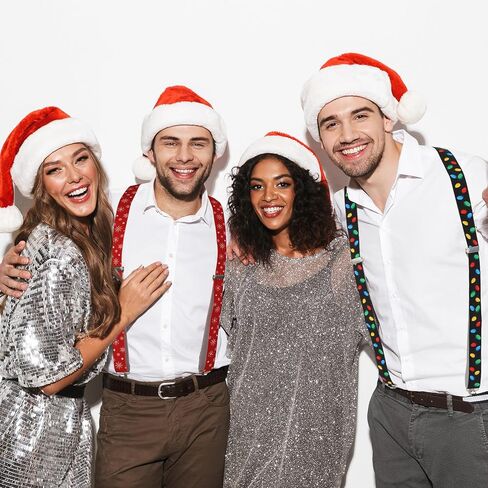 Liitrsh 4 Pcs Christmas Suspenders Unisex Suspenders, Y Back Style Adjustable Button Suspenders Elastic Suspenders Christmas Accessories for Women Men Party Christmas Wearable Supplies, 4 Styles in Saudi Arabia
