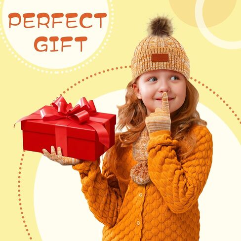 Liitrsh 18 Pcs Kids Winter Beanie Hat Scarf Gloves Set for Girls Knit Thick Thermal Lined Hat Scarf Gloves for Toddler Boys Aged 5-12 in Saudi Arabia