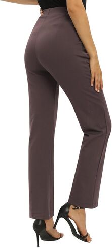 EXCHIC Women's Yoga Dress Pants Stretchy Casual Slacks Straight Leg Work Pants with Pockets in Saudi Arabia