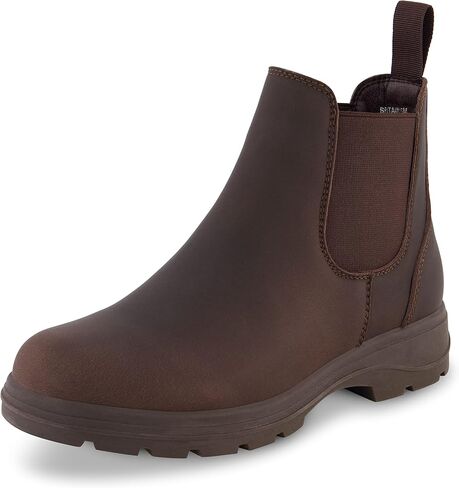 CUSHIONAIRE Women's Britain Chelsea Boots, Soft Vegan Leather, Non-Slip Sole, Memory Foam, Back Pull Tab, Ankle Boots for Women, Wide Widths in Saudi Arabia