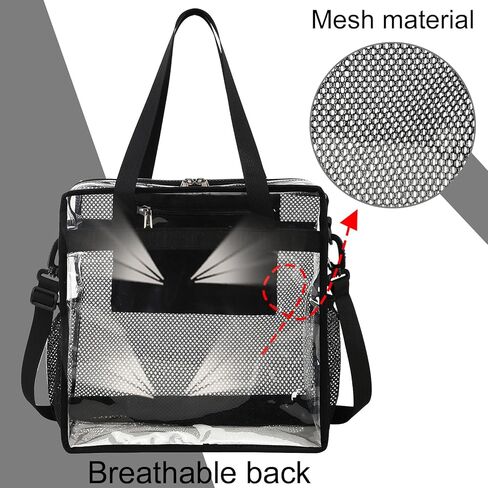 حقيبة شفافة معتمدة من الاستاد مقاس 12 × 6 × 12 حقيبة حمل شفافة محفظة كروس شفافة من خلال حقائب اليد للعمل والسفر والشاطئ in Kuwait