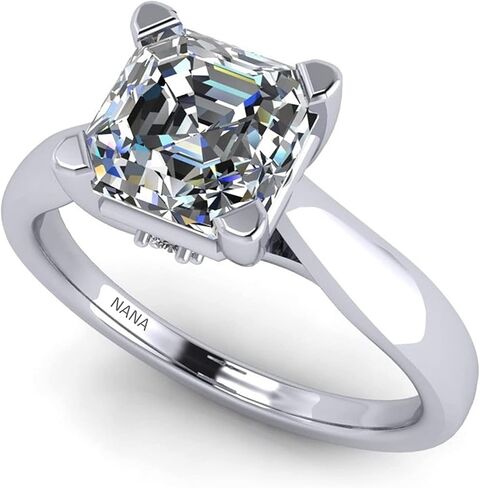 جواهر نانا 1.50 إلى 3.00 قيراط خاتم خطوبة ألماس مقلد 10K-14K-فضة لوسيتا in Kuwait