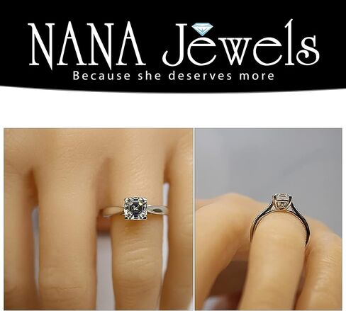 جواهر نانا 1.50 إلى 3.00 قيراط خاتم خطوبة ألماس مقلد 10K-14K-فضة لوسيتا in Kuwait