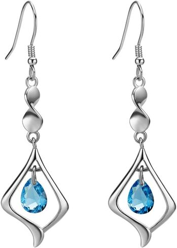 Gemstone Gold Plate 925 Sterling Silver Drop Earrings for women in Kuwait