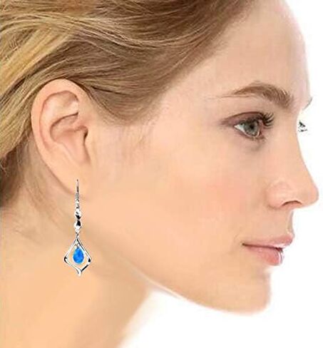 Gemstone Gold Plate 925 Sterling Silver Drop Earrings for women in Kuwait