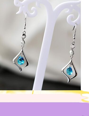 Gemstone Gold Plate 925 Sterling Silver Drop Earrings for women in Kuwait