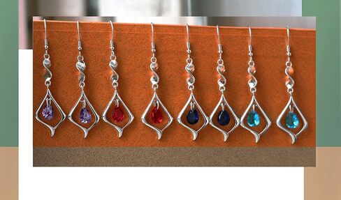 Gemstone Gold Plate 925 Sterling Silver Drop Earrings for women in Kuwait
