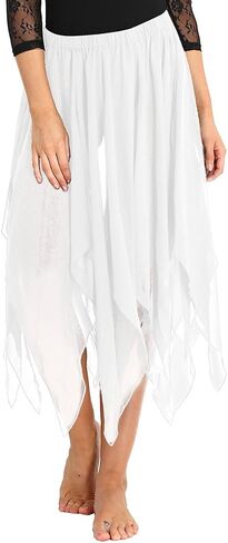 Alvivi 13 Panel Chiffon Fairy Belly Dance Asymmetric Side Split Skirt for Women Halloween Costume in Kuwait