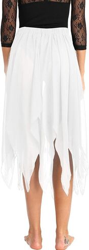 Alvivi 13 Panel Chiffon Fairy Belly Dance Asymmetric Side Split Skirt for Women Halloween Costume in Kuwait