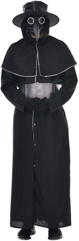 EraSpooky Plague Doctor Costume Men Halloween Party Warlock Coat Steampunk Medieval Suits with Hat in Saudi Arabia