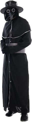 EraSpooky Plague Doctor Costume Men Halloween Party Warlock Coat Steampunk Medieval Suits with Hat in Saudi Arabia