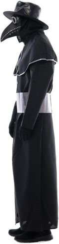 EraSpooky Plague Doctor Costume Men Halloween Party Warlock Coat Steampunk Medieval Suits with Hat in Saudi Arabia