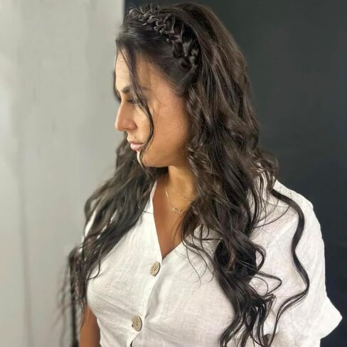 RPZL (CARAMEL BLONDE 8/14) Synthetic Hair Braided Headbands - Lightweight, Non-Slip Messy Braided Headband - Two Strands 4-inch Wide Headband with Teeth - Stylish Hair Accessories for Women/Girls in Kuwait