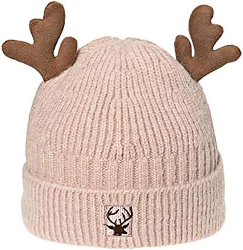 HMTRADE Christmas Knitted Antler Hat,Cute Reindeer Antlers Knitted Hat,Crochet Knit Cap for Adults,Winter Warm Beanie Cap in Kuwait