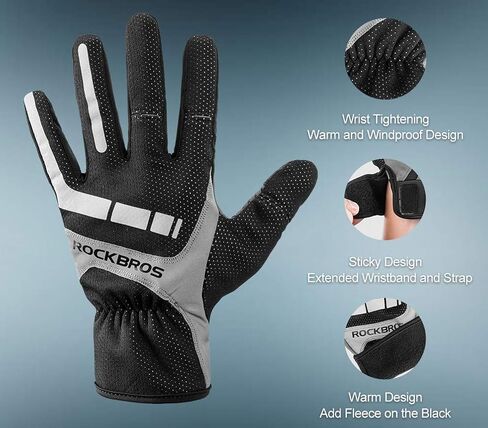 ROCKBROS Cycling Gloves Motocycle Mountain Bike Gloves Full Finger Biking Gloves for Men Bicycle Gloves in Saudi Arabia