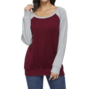 قمصان Cestyle للسيدات ذات رقبة دائرية وأكمام طويلة راجلان كاجوال in Kuwait