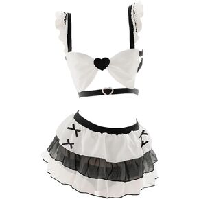 Sexy Lingerie for Women Lace Babydoll Japanese Lolita Kawaii Naughty Bra and Panty Set Gothic Anime Cosplay Costume in Saudi Arabia