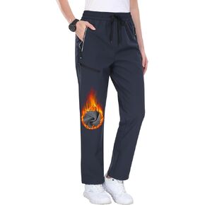 MoFiz Women's Hiking Pants Insulated Outdoor Snow Ski Pants Warm Winter Soft Shell with Zipper Pockets in Kuwait