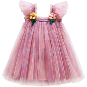 YETANLID Baby Girls Tulle Tutu Dress Summer Rainbow Color Dress Size 6M-5T in Saudi Arabia