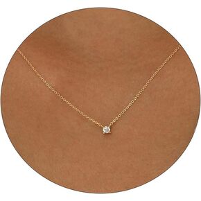 Amicon Diamond Necklaces for Women Dainty Leaf Necklace 14k Gold Plated Layered CZ Moon Necklace Simple Diamond Choker Necklaces for Women Trendy Jewelry Gifts for Girls