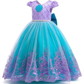 PURFEEL Girls Mermaid Princess Dress Kids Mermaid Costume Dress up for Ariel 5-6Years