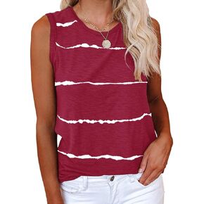 Cicy Bell Women's Casual Tank Tops Crewneck Sleeveless Plain Summer Cotton Tee Shirts