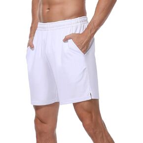 شورت HISKYWIN الرجالي للجري سريع الجفاف مقاس 7 بوصات شورت شبكي للركض مع جيوب بسحاب in Kuwait