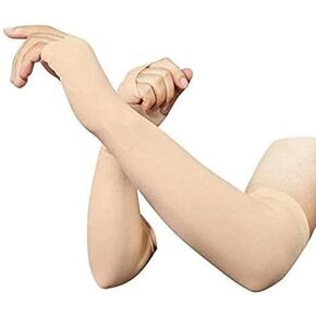 GREENPORT Unisex Cover Arm Sleeve Glove with Thumb Hole, for Driving/Riding/Sports & Outdoor Activities BEIGE Protection. in Kuwait