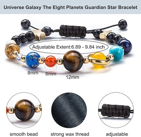 Nogcig Planet Bracelet Solar System,Universe Galaxy Guardian Star Bracelets,Solar System The Eight Planets Beaded Space Bracelet Gifts for Men Women Teen Girls in Saudi Arabia