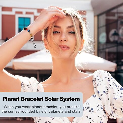 Nogcig Planet Bracelet Solar System,Universe Galaxy Guardian Star Bracelets,Solar System The Eight Planets Beaded Space Bracelet Gifts for Men Women Teen Girls in Saudi Arabia