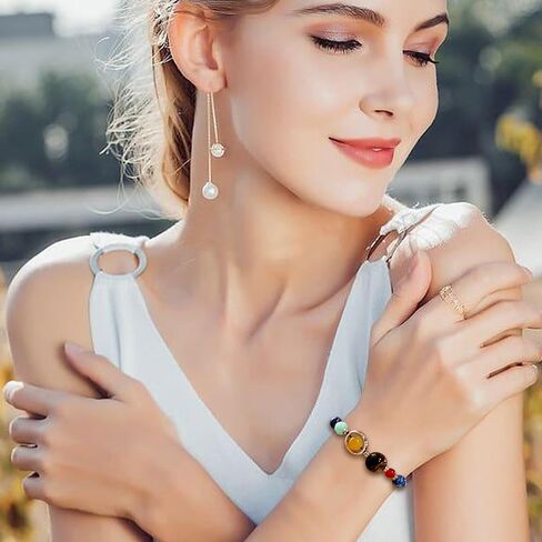 Nogcig Planet Bracelet Solar System,Universe Galaxy Guardian Star Bracelets,Solar System The Eight Planets Beaded Space Bracelet Gifts for Men Women Teen Girls in Saudi Arabia