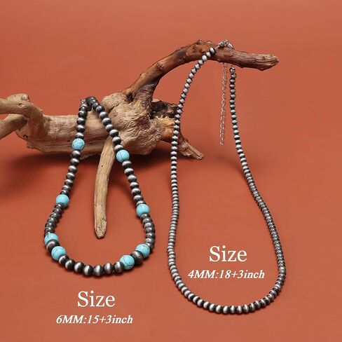 Florideco Western Jewelry Navajo Pearl Necklace for Women Layered Cowgirl Country Beaded Navajo Pearls Choker Necklace for Girls in Saudi Arabia